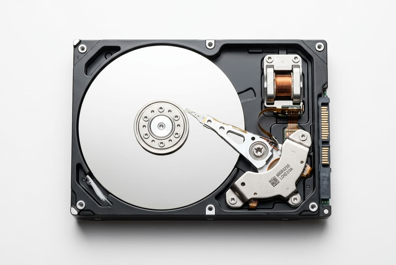 HDD 3.5" abierto · platter view